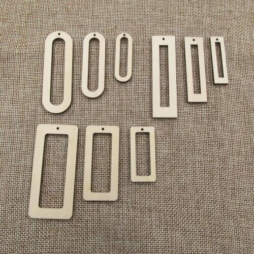 DIY Unfinished laser Cut wood Circle Rectangle Shapes Blanks Wood Earrings Wholesale Beads For Jewelry DIY Making