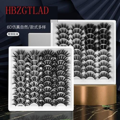 NEW 20Pairs Mink Eyelashes 8-25mm Lashes Fluffy Messy 3D False Eyelash Long Thick Natural Lashes Wholesale Makeup Mink Eye Lash