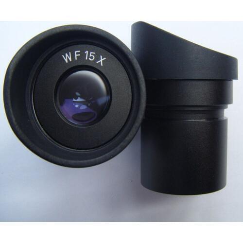 WF15X 15mm Wide Angle Mounting Size 30mm Zoom Stereo Microscope Optical Eyepiece Lens with 2pcs Rubber Eye Mask Eyeshade