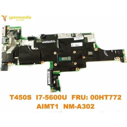 Original for Lenovo Thinkpad T450S Laptop motherboard T450S I7-5600U FRU 00HT772 AIMT1 NM-A302 tested good free shipping
