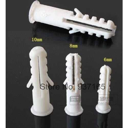 200pcs PVC Plastic Self Tapping Screw Bolt Fastener Expansion Tube Compensating Pipe Screw 6mm