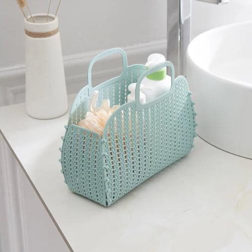 Portable Bath Basket Toiletries Storage Basket Nordic Style Foldable Bath Bath Basket Bathroom Storage Basket