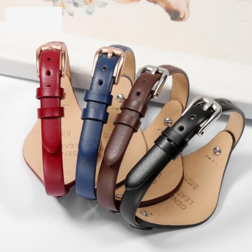 High quality genuine leather watchbands for fossil ES3077 ES2830 ES3262 ES3060 Stylish womens 8mm watch straps Small bracelet