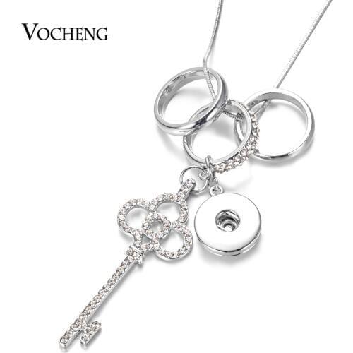 With A Key Charms Snap Jewelry Necklace With 80CM Stainless steel Chain fits 18mm GingerSnaps NN-695