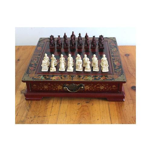 Chess Gifts Wooden Roses Terracotta pieces Antique Three-dimensional Chessboard