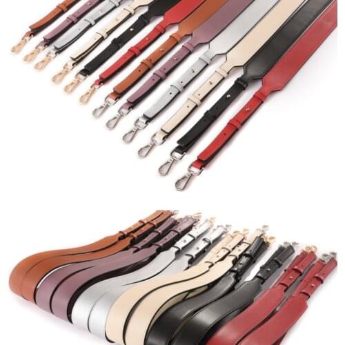 Cowhide Leather Wide Bag Strap Solid Color Adjustable Belt For Bag Length 95cm-120cm Brand Luxury Women Handbag Accessories