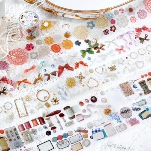 Medieval Collection Series Sewing Box PET Transparent Washi Tape Masking Scrapbooking Journal Paper Craft Supplies Stationery