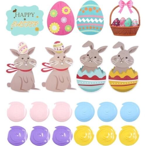 Pack of 24 Easter Hanging Swirl Decorations Easter Ei Party Bunny Hanging Swirl