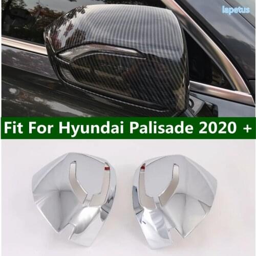 Exterior Mouldings Fit For Hyundai Palisade 2020 2021 Car Side Door Rearview Mirror Wing Cover Caps Trim 2PCS Accessories