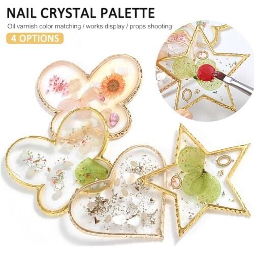 1Pcs Natural Resin Agate Nail Color Mixing Palette Gel Nail Polish Drawing Holder Shelf Color Paint Palette DIY Nail Art Display