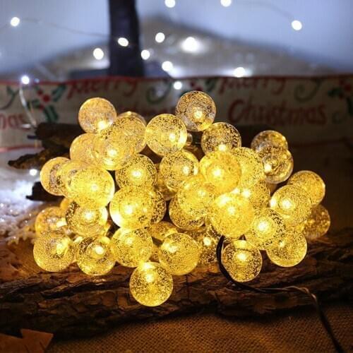 100 LED 5/6/12M Copper Wire Light String Bubble Ball Lantern Christmas Day Garden Decoration Light Outdoor Waterproof Prop
