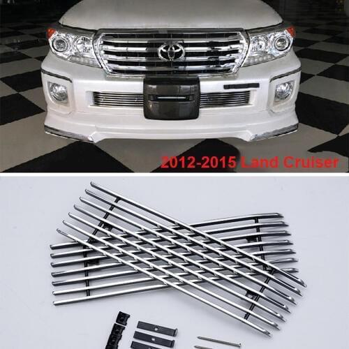 2PCS Aluminium Alloy Car Fog Lamp Decoration Front Grille For Toyota Land Cruiser 200 Accessories 2012-2015