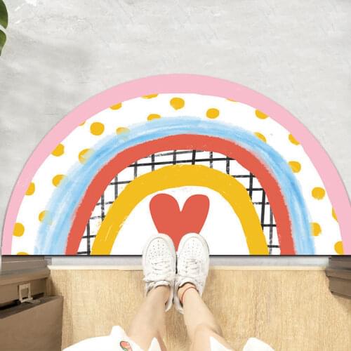 2021 New Cute SemiCircle Entrance Doormat Dust Proof Anti Slip Door Mat Printing Kitchen Floor Mats Bedroom Carpet Rugs