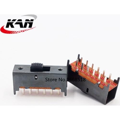 50PCS SS-42H03 two-speed dual-row 12-foot vertical toggle switch 4P2T 4 fixed feet 2-speed sliding switch