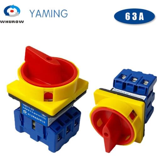 63 amp isolator switch main switch motorized rotary switch pad lock on-off power switch YMD11-63A Free shipping