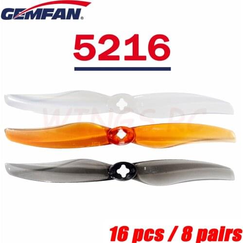 8Pair/16pcs Gemfan LR 5126 5 inch 2 Blade CW CCW Propeller LR5126-2 1.5mm/2mm Props for RC Helicopter FPV Props Accessory Spare