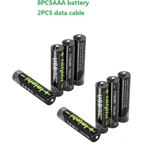 8PCS AAA 1.5V 1110mwh USB Rechargeable AAA Lipo Battery li-polymer lithium li-ion battery