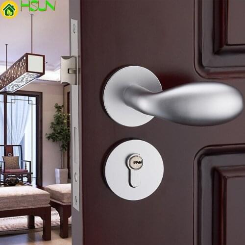 Space Aluminum Indoor Lock Bedroom Wooden Doors Lock Have Split type Lock Bearing Mechanics Hold Hand Lock