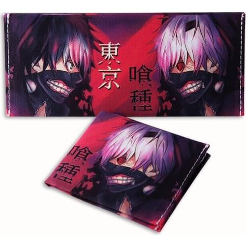 Anime Tokyo Ghoul Wallet Cartoon Kaneki Ken Men Money ID Card Short Canvas Wallet Pouch Purse