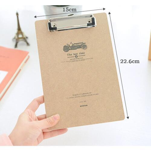 Free Shipping 4pcs/lot A5 MDF Clipboard with Hook Retro Writing pad Creative file/menu clipboard with plate clip office supplies