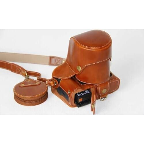 Bottom Opening Luxury PU leather Video Camera Case Bag Cover For Fujifilm Fuji XT2 XT-2 XT3 18-55mm lens with Shoulder strap