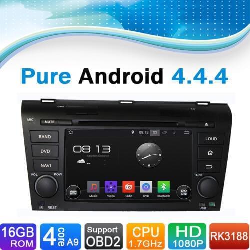 Pure Android 4.4.4 For Mazda 3 DVD Player GPS Navigation System Auto Radio Autoradio for OLD MAZDA 3 (2004-2009)