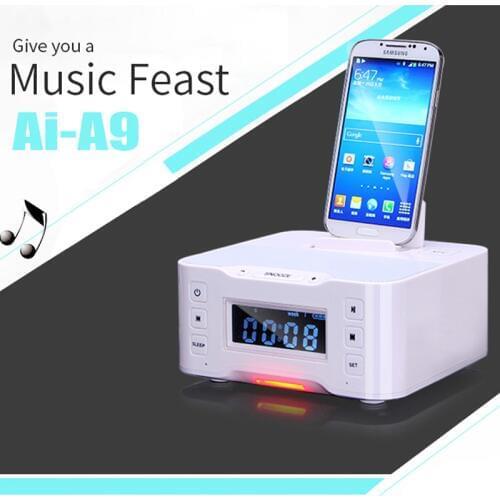 LCD Digital Bluetooth Dock station for IOS Apple iPhone 6 7 8 X for samsung xiaomi Android charger player FM Alarm Clock speaker