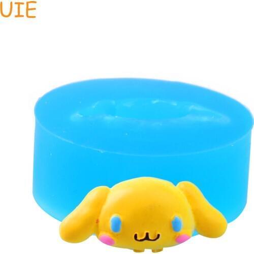 DYL077U Dog Silicone Flexible Push Mold 30mm - Polymer Clay Miniature Food Wedding Cake Mould, Food Safe