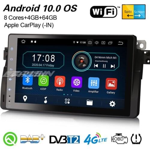 Erisin 6996 9" 8-Core Android 10.0 CarPlay Car Stereo DAB+ GPS OBD2 WiFi BT For BMW 3er E46 318 320 325 M3 MG ZT Rover 75 8-Core