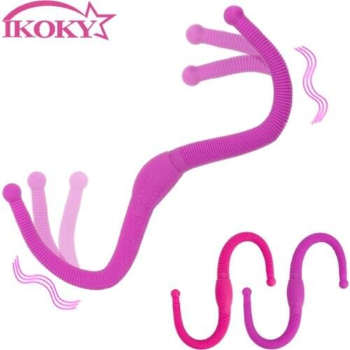 IKOKY 12 Speed Double Head G spot Anal Sex Toy for Women Lesbian Flexible Strapon Dildo Vibrators Vaginal massager Adult