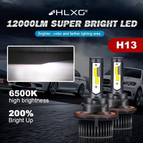 H13 LED Headlight Bulbs 9008 H13 High Low Beam 12000Lm 6500K Cool White 9008 Conversion Kit For Car Headlight Fog LED Lamps