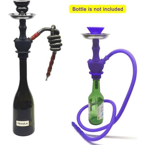 Hookah Liquor Bottle Silicone Kit Flavor Smoking Set Whiskey Glass Vodka Champagne Water Pipe Hiking Hookha Stem Travel Nargileh