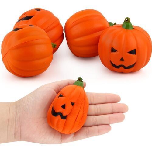 Kawaii Anti-stress Cute Squishy Charm Slow Rising Pumpkin Squishes Squishi Halloween pumpkin PU Toy Gift