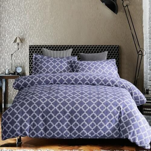 Lychee Geometric Pattern Bedding Set Printed Pillowcase Duvet Cover Sets 2-3pcs Home Textile Family Bed Sets
