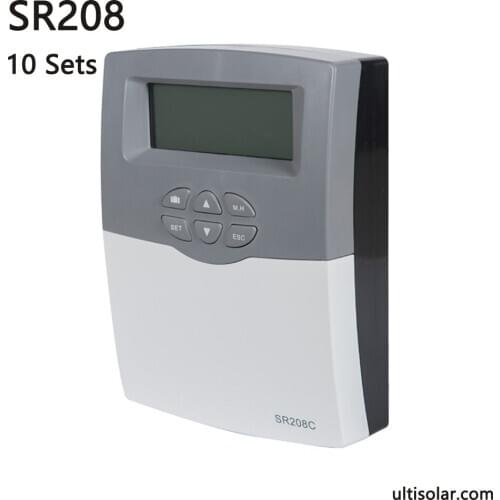 10Sets SR208C Solar Controller Water Heater Controller split solar system 200W 1 pt1000 and 2 ntc10k temperature differential