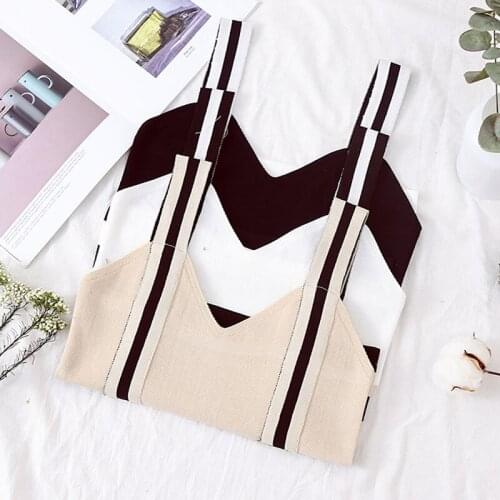 HELIAR Strips Crop Top Sexy Striped Spaghetti Straps Top Black Tops Cotton Woman Crop Tops Female Tops