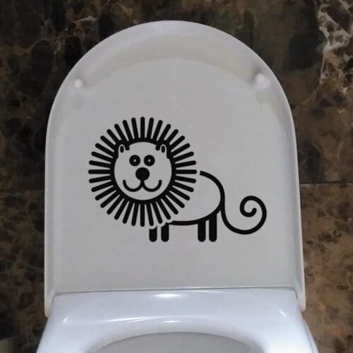 Comic Lion Cartoon Animal Fashion Wall Decals Toilet Stickers Vinyl Decor 6WS0291