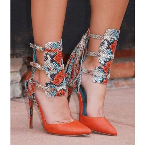 Fashion women leather pointed toe belts buckle tassel high heel shoes hollow straps buckle high heel shoes custom make