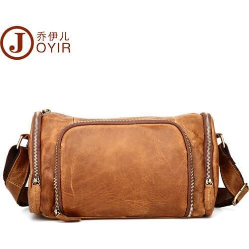 Top Cowboy 100% Fashion Genuine Leather Men Messenger Bag Vintage Design Pillow Bags men horizontal casual Travel Crossbody bags