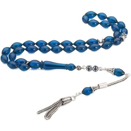 Barley Cut Small Blue Beaded Bakalite Rosary (Tasbih)