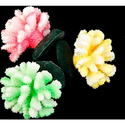 New Aquarium Artificial Coral Flower Decoration Fish Tank Artificial Coral Landscap Water Plant Ornament Aquatic Decor 9x7cm