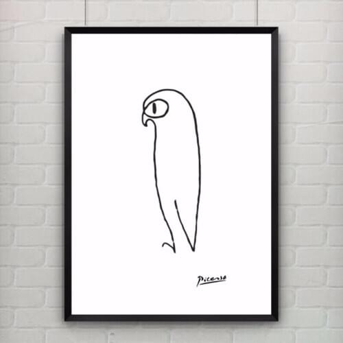Pablo Picasso The Penguin Print Canvas Abstract Animals Minimalist Wall Art Kids Room Bar Office, Home Decor,no frame
