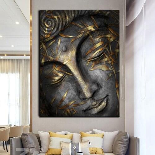 Posters and Prints Head Of Lord Buddha Statue Poster Pictures Home Decoration Wall Art Pictures For Living Room Canvas Painting