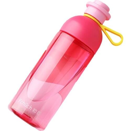 Plastic Water Bottle Tritan Kids Students Water Bottle 600ml Drinking BPA Free Drinkware Camping Leak-proof Space Bottle