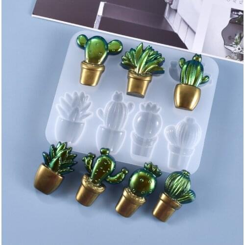 DIY Crystal Epoxy Mold Homemade Cute Style Cactus Silicone Resin Handicrafts Spot Wholesale