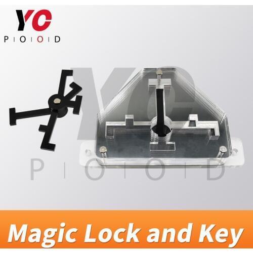 Magic lock and key Escape room props put the key into right position to unlock with light effect takagism game prop from YOPOOD