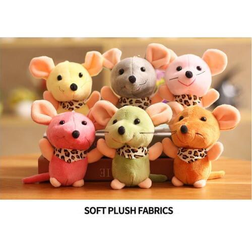 10cm Cute Soft Mini Joint Scarf mouse Pendant Plush For Key Chain Bouquet Toy Doll DIY Ornaments Gifts