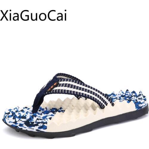 Summer Breathable Mens Flip Flops Non-slip Male Slippers Soft Bottom Fashion Wear Massage Camouflage Beach Shoes for Mens