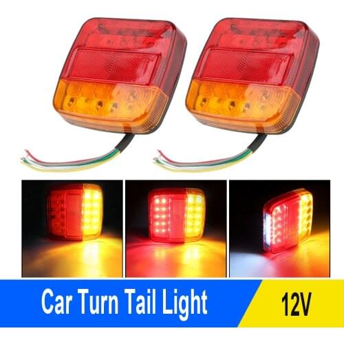 Turn Signal Indicator 26 LEDs Tail Light Trailer Truck Caravan Taillight 1 Pair Rear Reverse Brake Stop Lamp Number Plate Light