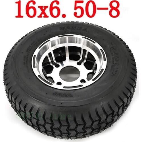 High Quality 16x6.50-8 Vacuum Tire Tubeless Aluminum Alloy Wheel Used In Lawn Cart Golf Cart Lawn Mower Garden Machinery
